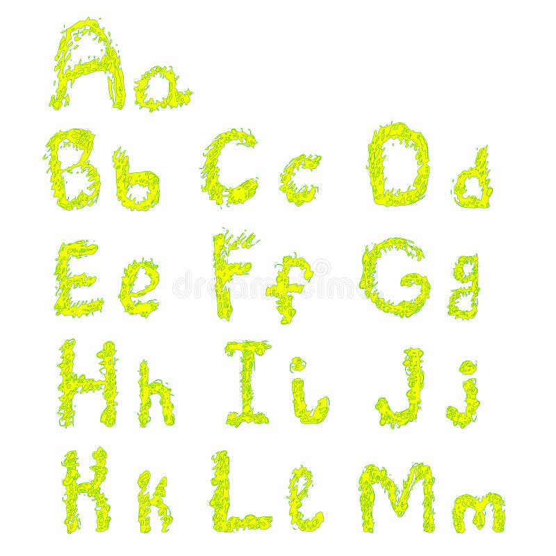 Decorative collection line lettering alphabet, sketch style, is stock illustration