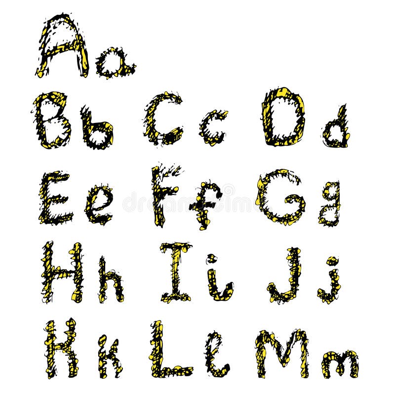 Typographic letters design for prints and decorations part 1. stock illustration