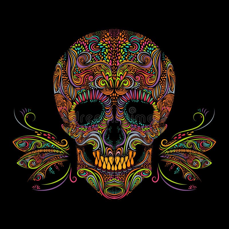Decorative color skull stock illustration Decorative color skull stock illustration