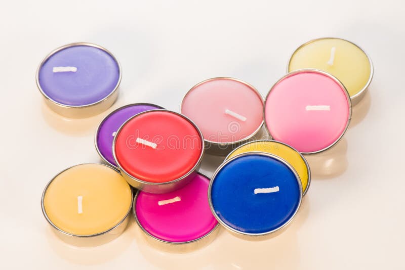 Decorative Colored Tea Candles Stock Image Image of decoration