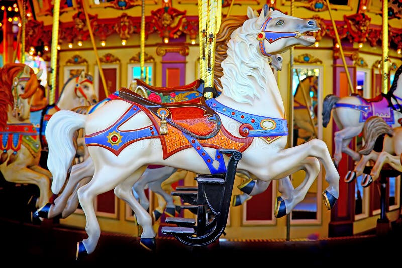 Decorative and colorful carousel horse