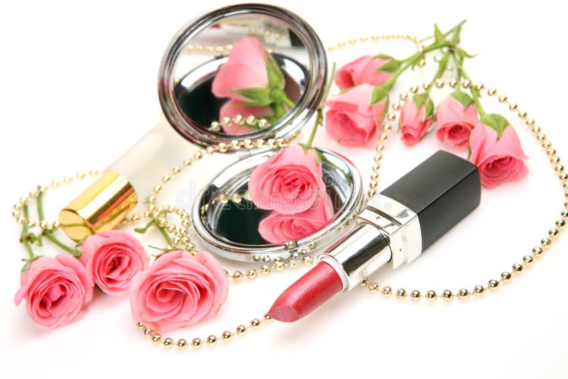 Decorative cosmetics and roses