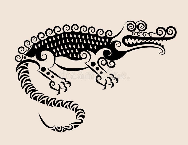 Decorative crocodile royalty free illustration