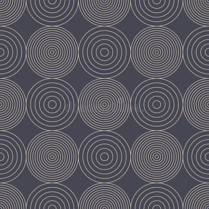 Decorative Different Circles Linear Seamless Pattern Vector Abstract Background royalty free illustration