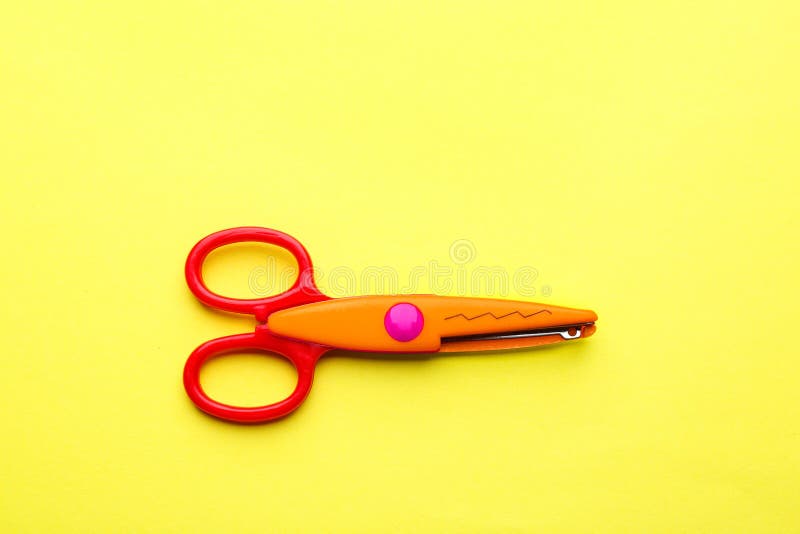 Download Decorative Edge Scissors On Color Background Stock Photo - Image of preschooler, handicraft ...