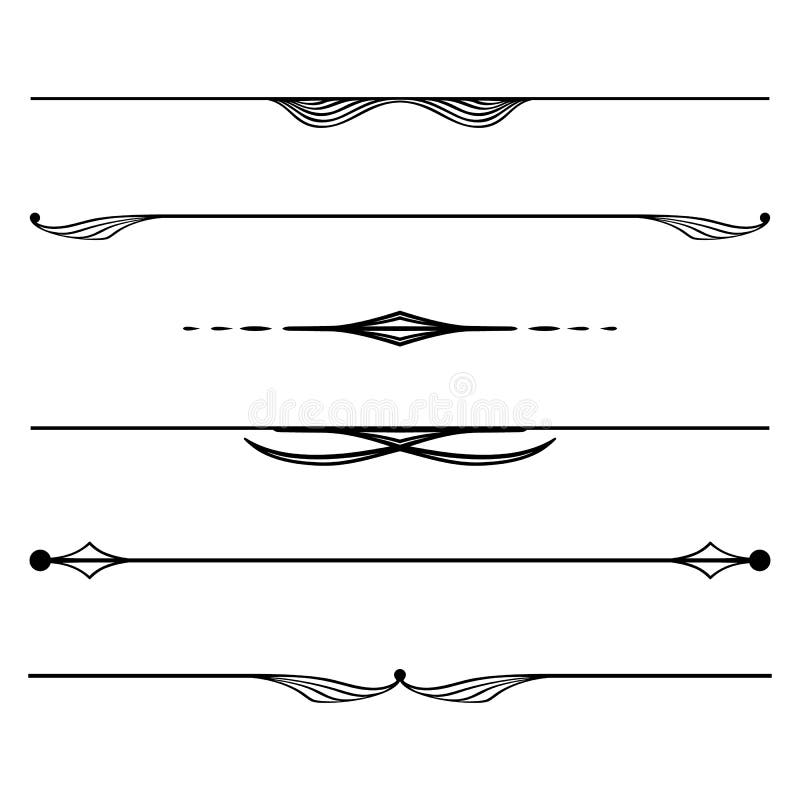 Decorative elements, border and page rules vector illustration