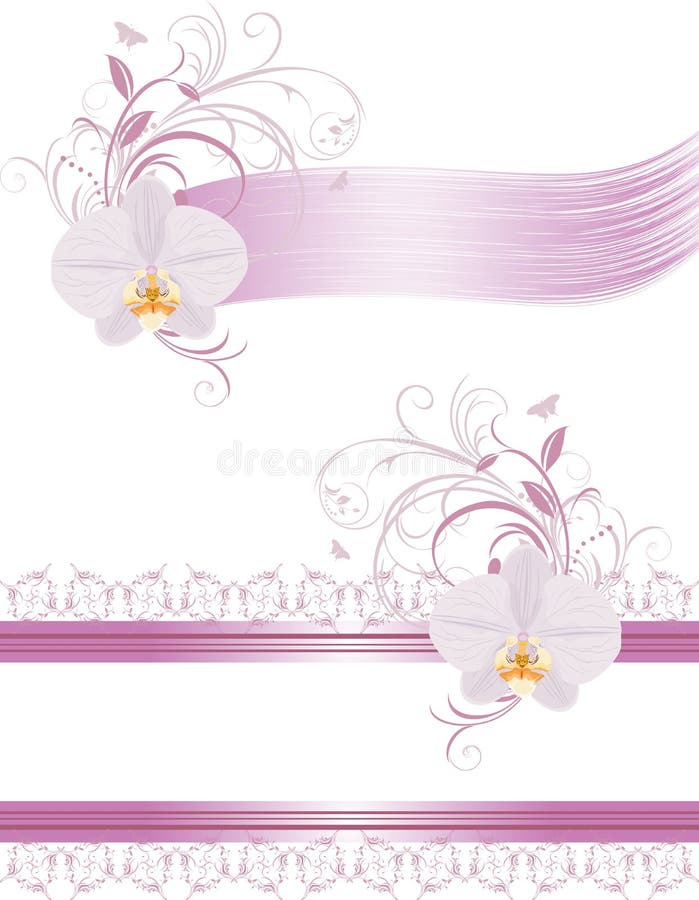 Decorative elements for design with orchids