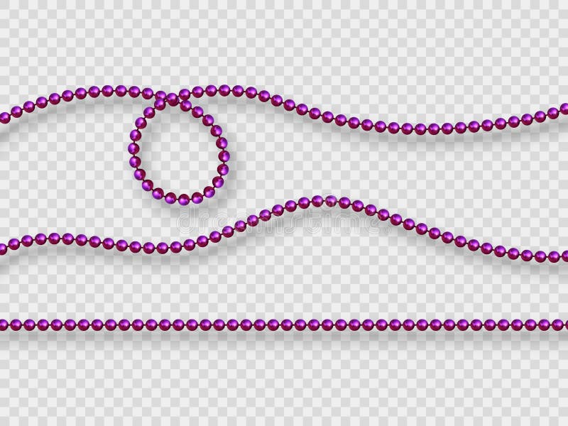 Decorative elements - realistic purple beads.