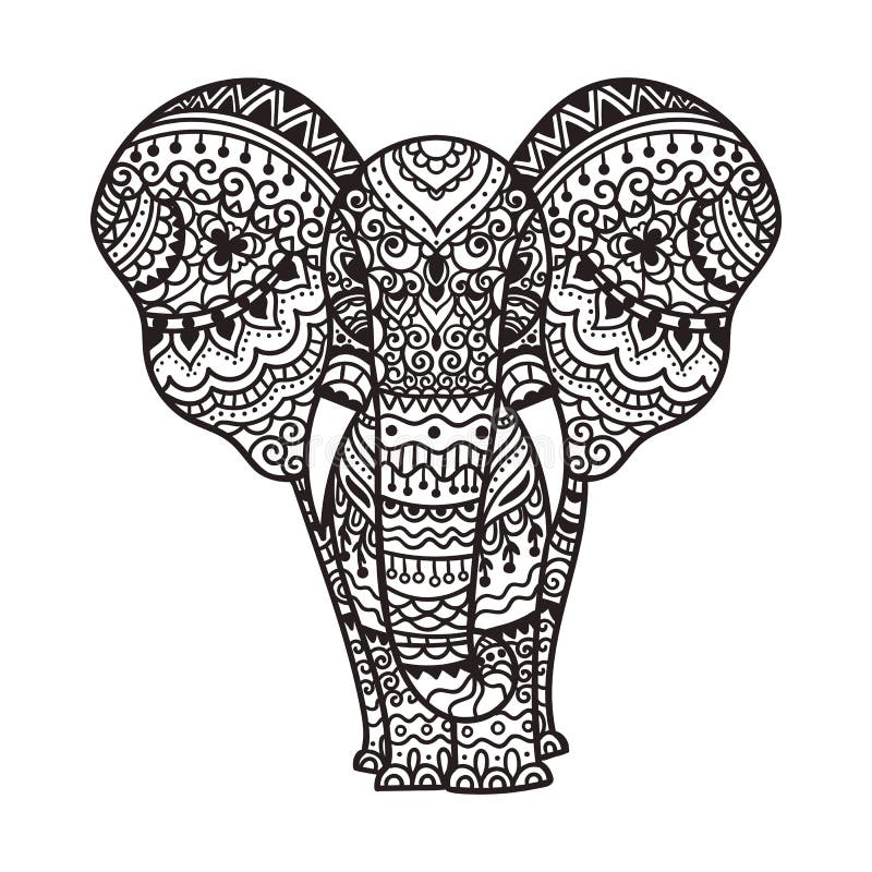 Decorative Elephant Illustration Stock Vector - Illustration of ...