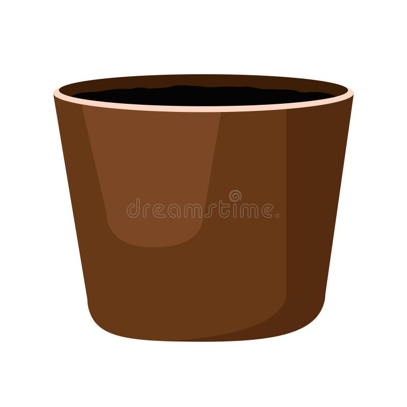 Decorative Empty Pots for Indoor Plants. Vector Illustration of a