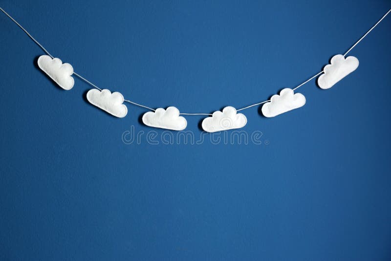 Decorative Flags for Baby Room on Color Wall Stock Image Image of