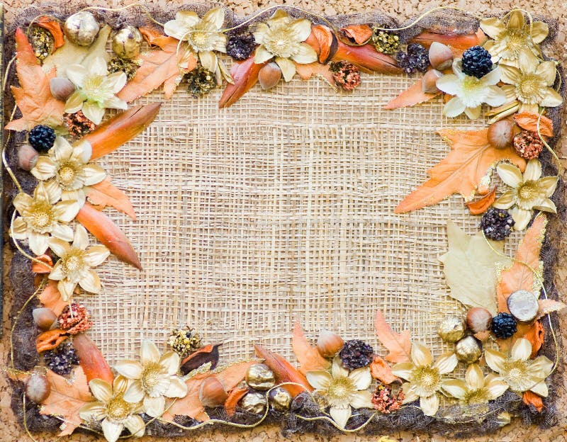 Decorative floral autumn frame