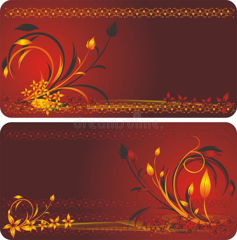 Decorative floral background for two cards