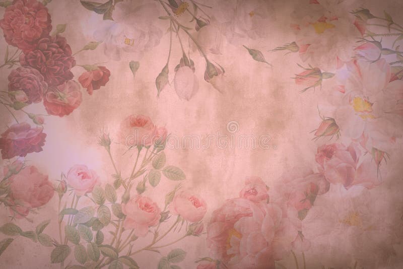 Decorative Floral Pink Parchment Paper for a Background Stock Image