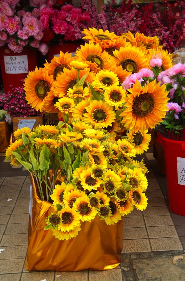 Decorative Flower Sales during Festive Season. Stock Photo Image of