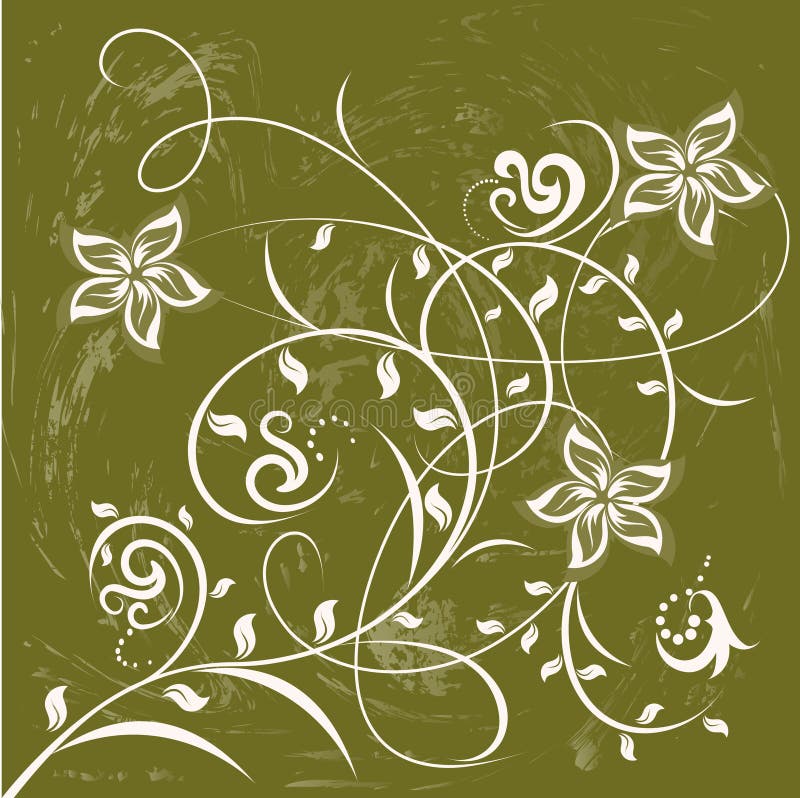 Decorative flowers on color background