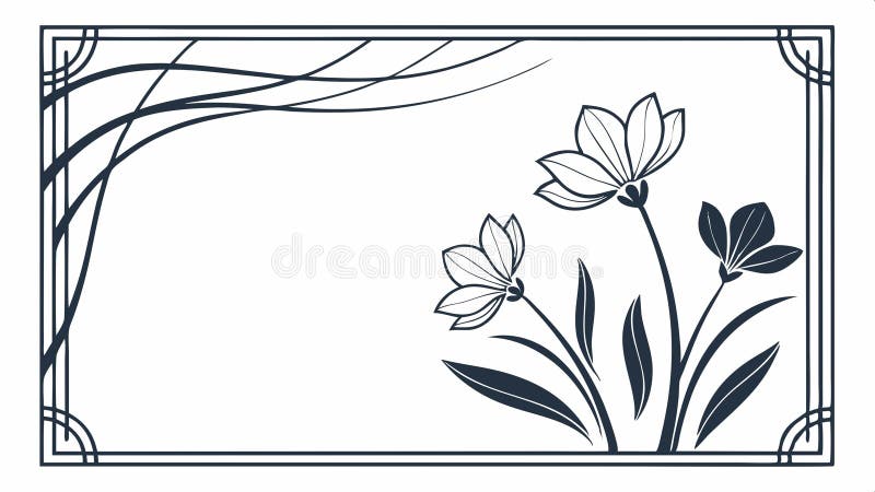 Decorative frame with floral elements, ornamental border design vector design Generative AI stock illustration