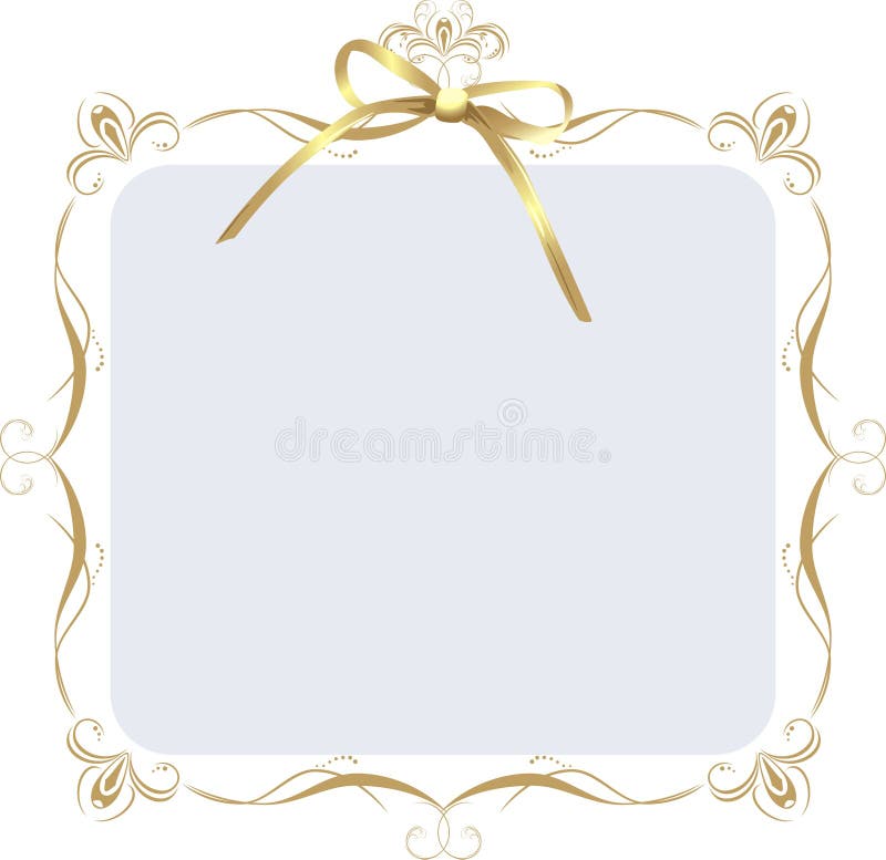 Decorative frame with golden bow