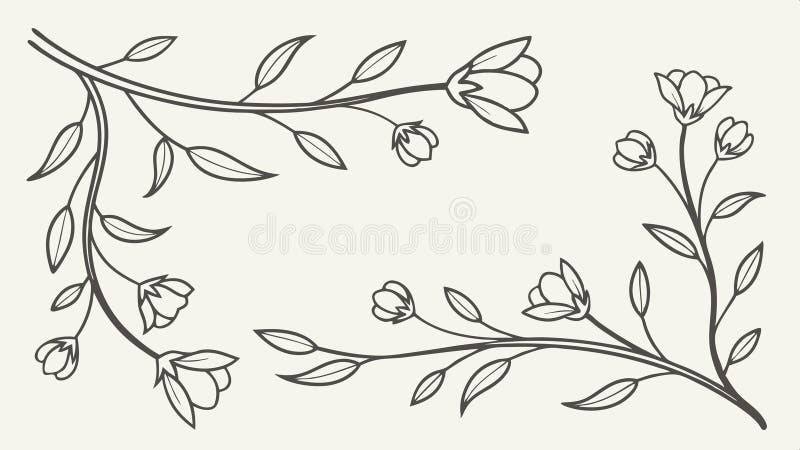 Decorative frame with leaves, elegant naturalistic border element vector design Generative AI stock illustration