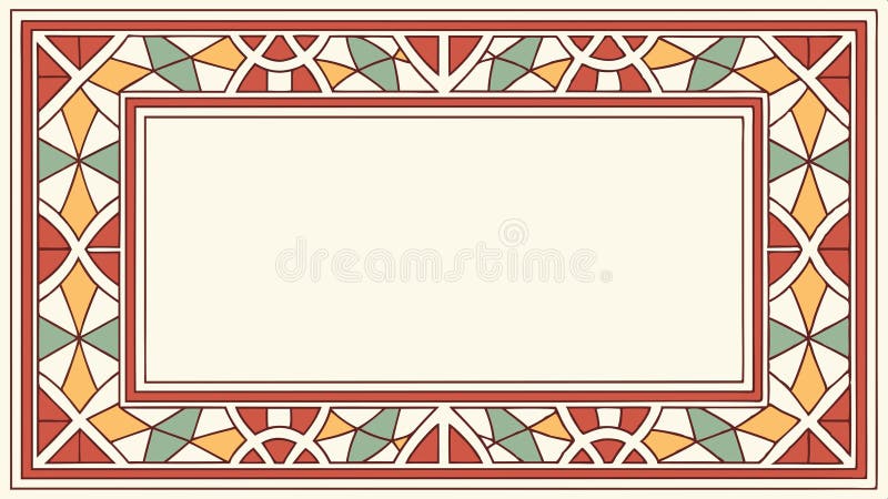 Decorative framed border with intricate geometric pattern vector design Generative AI royalty free illustration