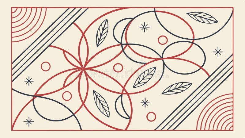 Decorative geometric floral pattern ornamental design element vector design Generative AI royalty free illustration