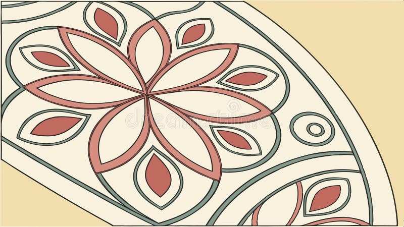 Decorative geometric floral pattern with symmetrical design vector design Generative AI royalty free illustration