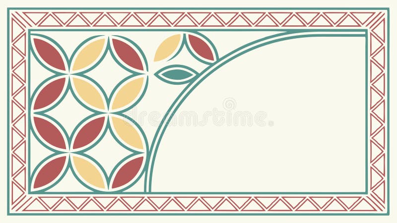 Decorative geometric floral tile pattern vector illustration Generative AI stock illustration