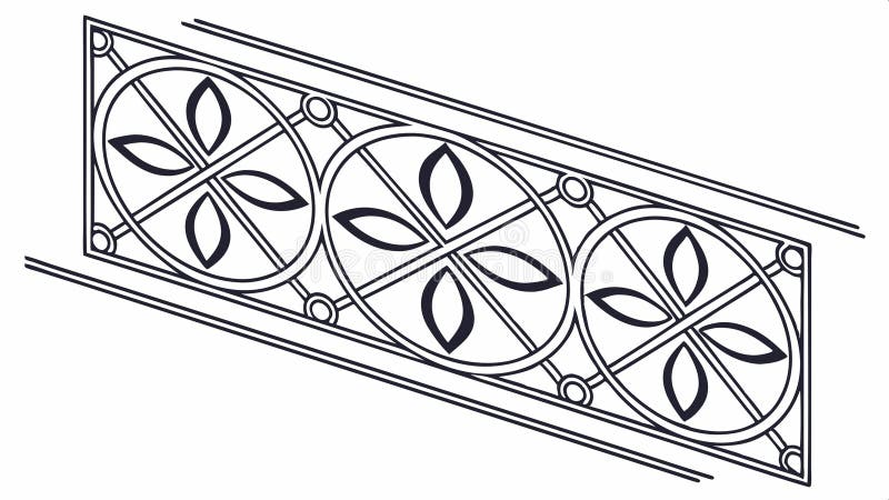 Decorative geometric grating, architectural design element, pattern vector design Generative AI stock illustration