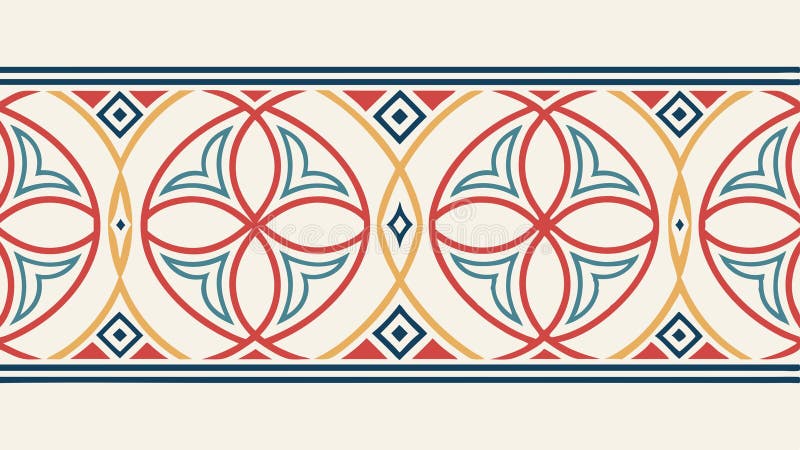 Decorative geometric pattern border element vector illustration Generative AI stock illustration