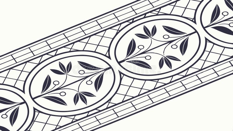 Decorative geometric pattern border with stylized floral elements vector design Generative AI vector illustration