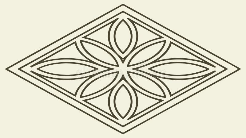 Decorative geometric pattern radial tile design element, vector design Generative AI stock illustration
