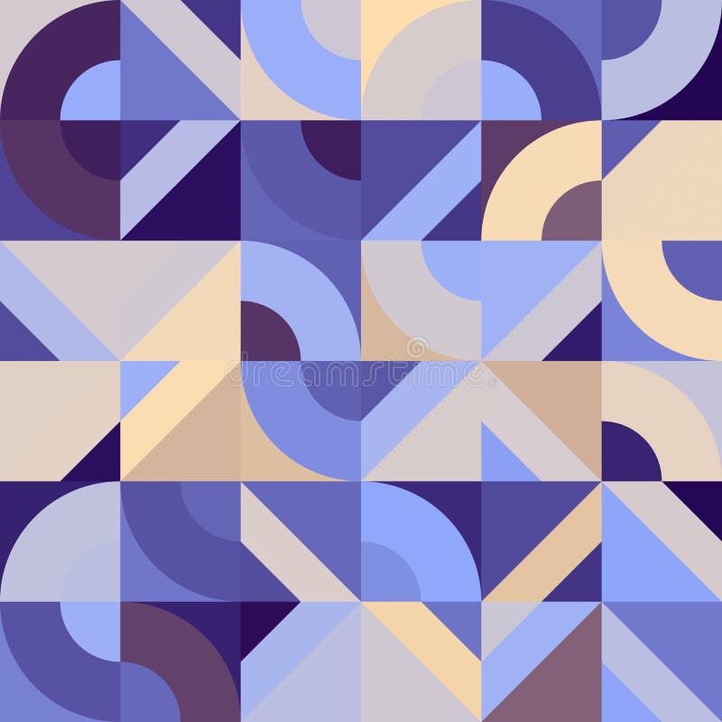 Decorative Geometric Shapes Seamless Pattern Stock Illustration
