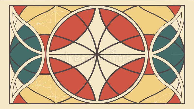 Decorative geometric tile pattern with colorful abstract shapes vector design Generative AI stock illustration
