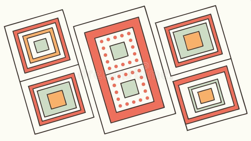 Decorative geometric tile pattern with repeating square and dotted elements vector design Generative AI vector illustration