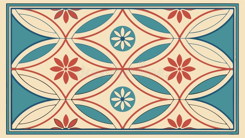 Decorative Geometric Tile Pattern, vector design Generative AI royalty free illustration