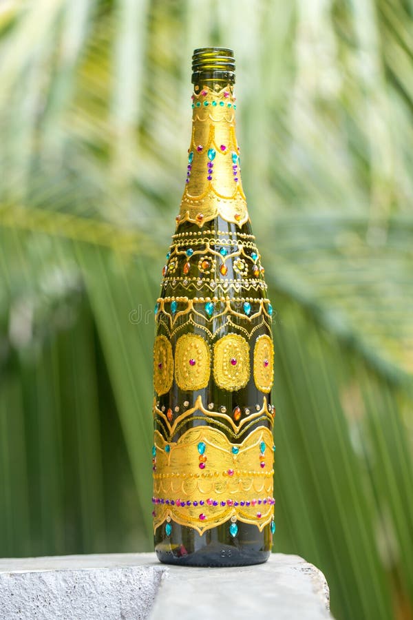 Decorative Handmade Bottles Stock Photo Image of handmade, background