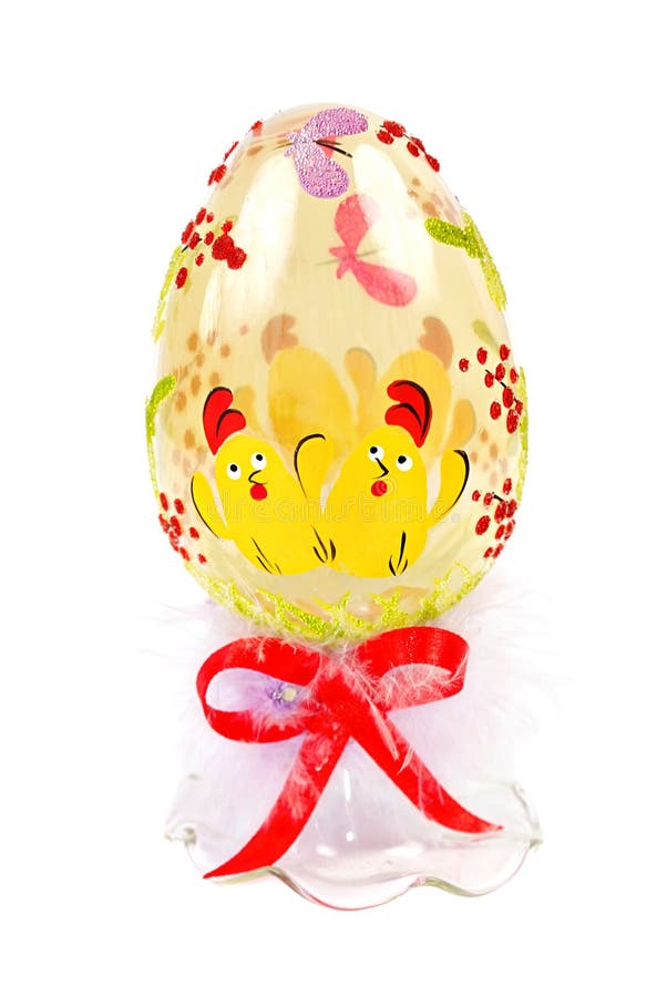 Decorative Glass Easter Egg on White Stock Photo Image of festive