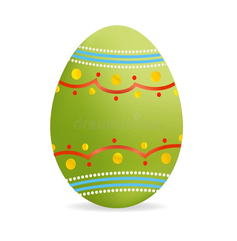 Decorative green easter egg symbol isolated