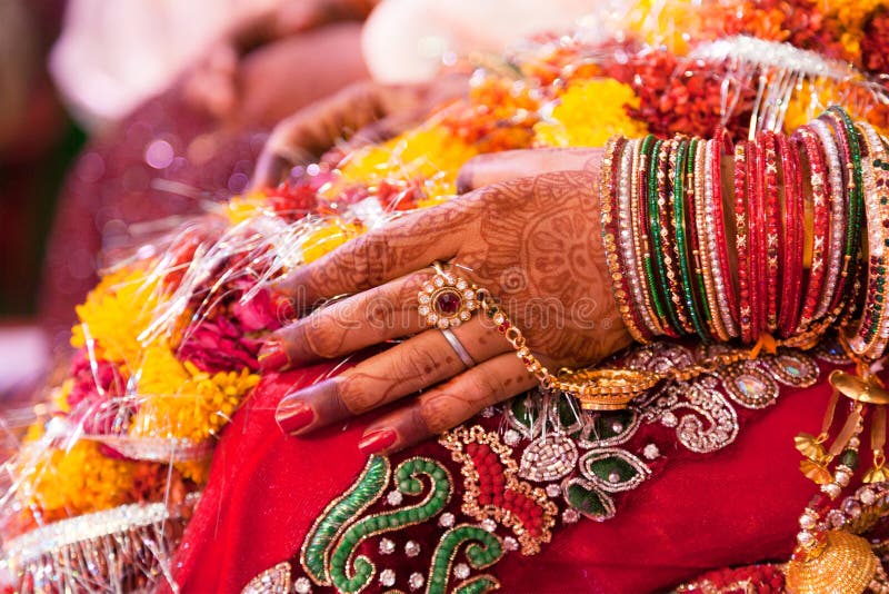 Decorative hand of bride