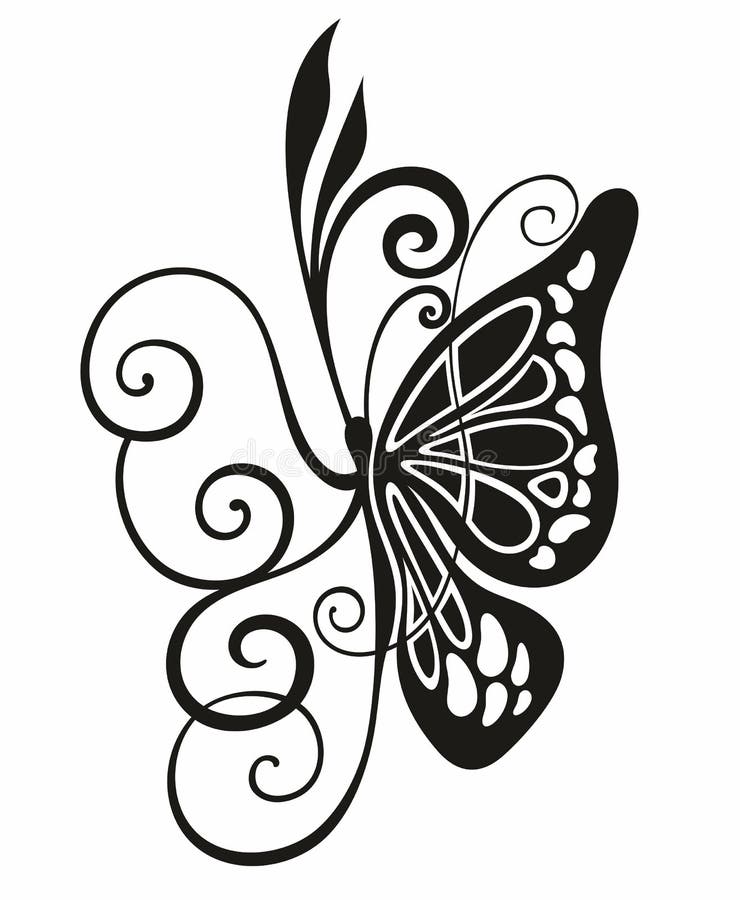 Vector Hand Drawn Isolated Butterfly on a White Background. Silhouette Vector Flat Design Stock Vector - Illustration of butterfly, swirl: 243462815 Vector Hand Drawn Isolated Butterfly on a White Background. Silhouette Vector Flat Design Stock Vector - Illustration of butterfly, swirl: 243462815