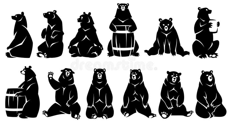 Decorative illustration sitting bears.