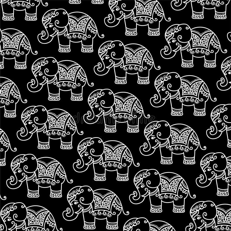Decorative Indian Elephant pattern royalty free illustration
