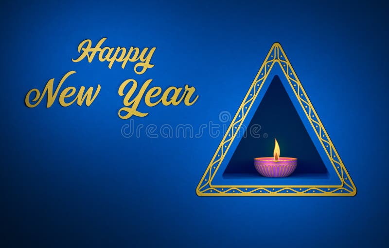 Decorative Indian Traditional Oil Lamp Stock Illustration