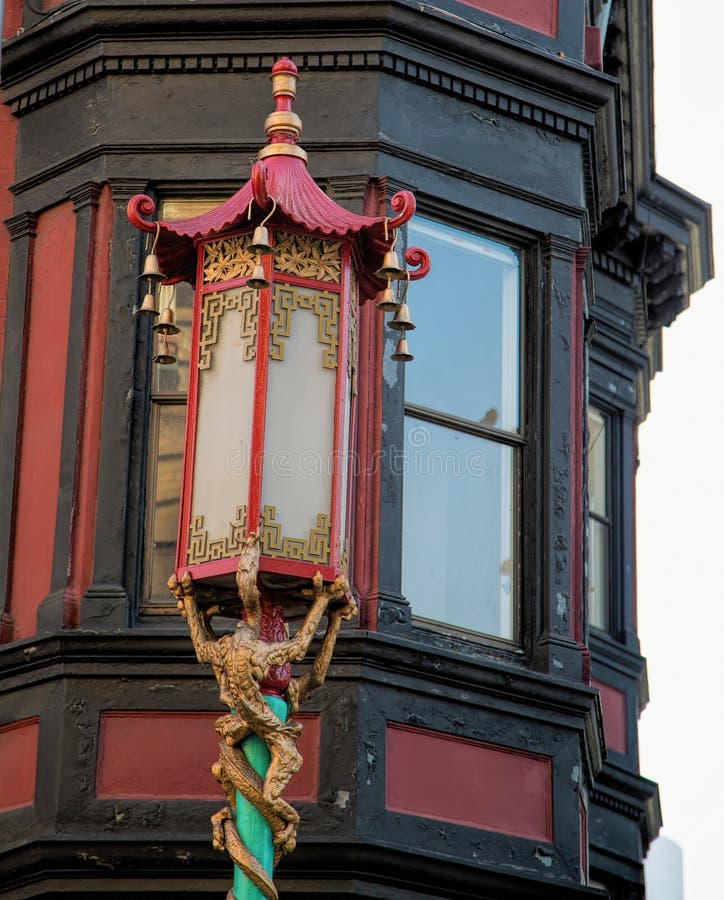 Decorative Lamppost in Chinatown in San Francisco, California