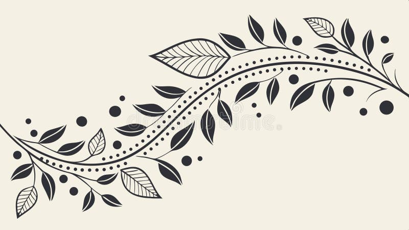 Decorative leafy branch with detailed foliage and accents vector design Generative AI stock illustration