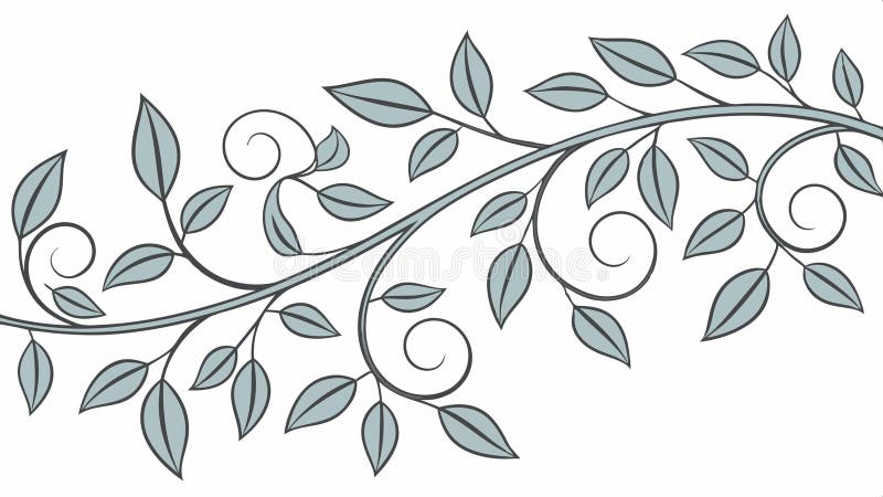 Decorative leafy branch element, elegant naturalistic flourish vector design Generative AI royalty free illustration