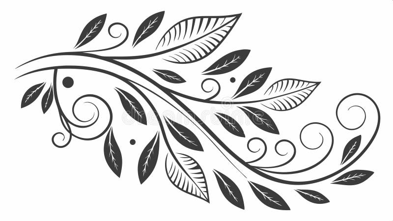 Decorative leafy branch flourish, elegant natural design element vector design Generative AI vector illustration