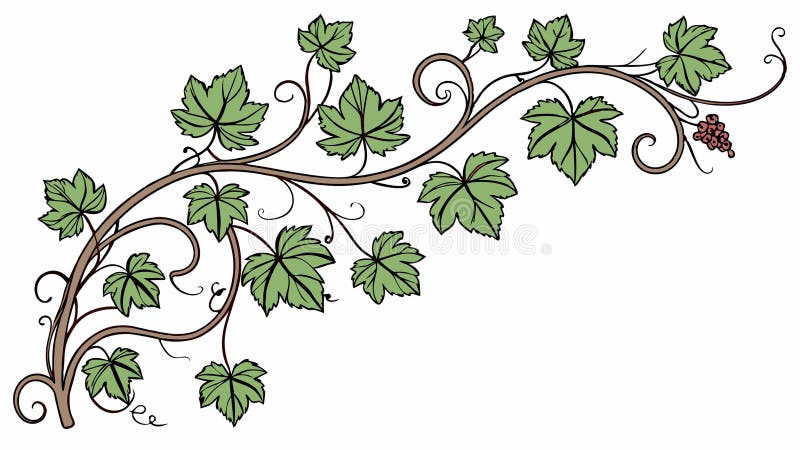 Decorative Leafy Branch Organic Graphic Element, vector design Generative AI stock illustration