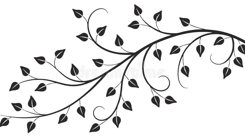Decorative Leafy Branch, Organic Nature Element vector design Generative AI royalty free illustration