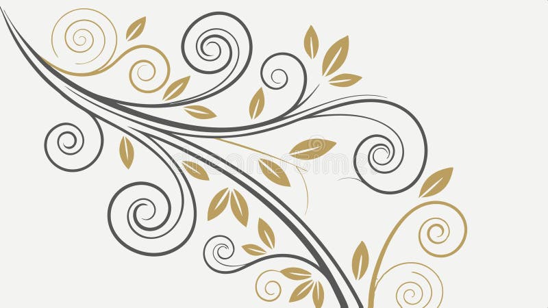 Decorative Leafy Swirl, Botanical and Ornamental Design Element vector design Generative AI royalty free illustration